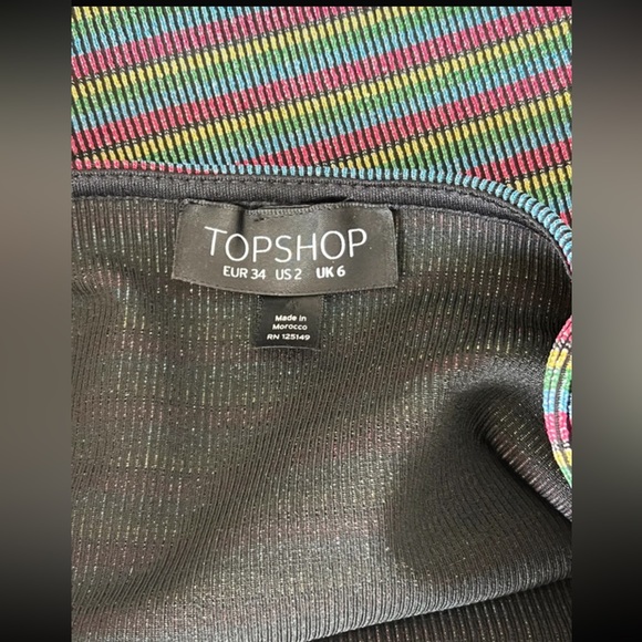 BNWoT stripe rainbow bodysuit size 6 By Topshop - Picture 4 of 4